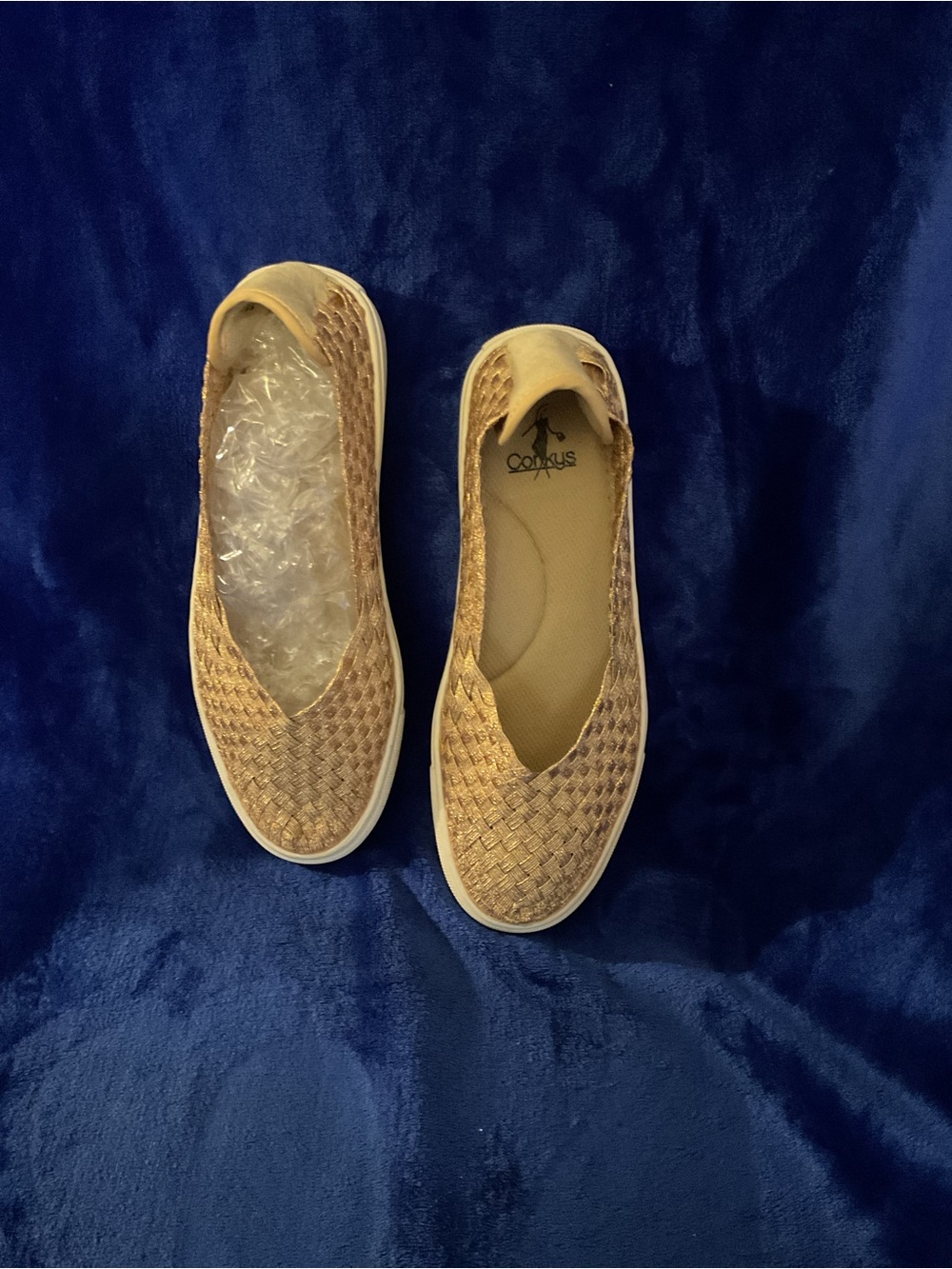 Corkys Woven Slip-On Flats in Light Tan